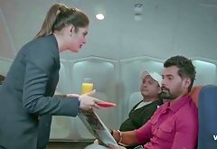 Big tits Air Hostess seducing her Passenger for sex
